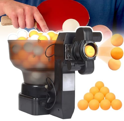 Servidor automático de pelotas de tenis de mesa con control de giro y giro ajustable, incluye pelotas para práctica y entrenamiento