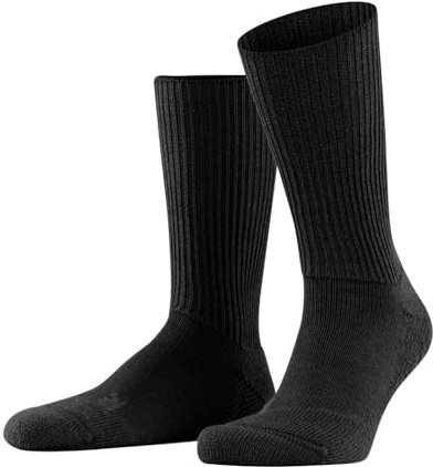 FALKE Unisex Socken Walkie Ergo U So Wolle Funktionsmaterial einfarbig 1 Paar, Schwarz Black 3000, 46-48