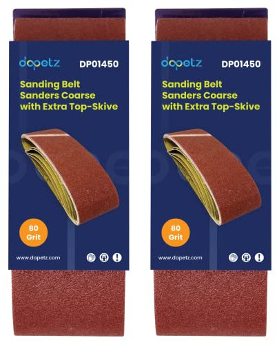 Dapetz ® Sanding Belts 60 x 400mm Aluminium Oxide Abrasive Fabric 80 Grit Compatible with Bosch Sander Grinding Polishing Sharpening Derusting Paint Varnish 10PCS