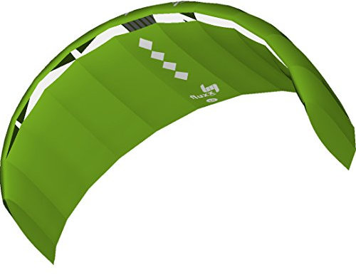 HQ4-Kites 118023 - Fluxx 1.8 Green, Zweileiner Lenkmatte Trainerkite, Perfekter Einstieg ins Powerkiten, Spannweite: 180cm, inkl. 100kp Dyneemaschnüre 2x25m auf 2-Line 47cm-Controlbar, 4-26 Knoten