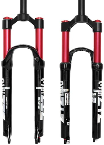 ZTZ MTB Gabel, 26/27.5/29 Zoll, Doppel Luftkammer mit ABS Dämpfung, Aluminiumlegierung, 9mm Schnellverschluss (Red, 29)
