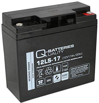 Q-Batteries 12LS-17 - Batería de Plomo (12 V, 17 Ah, AGM VRLA con VDS)