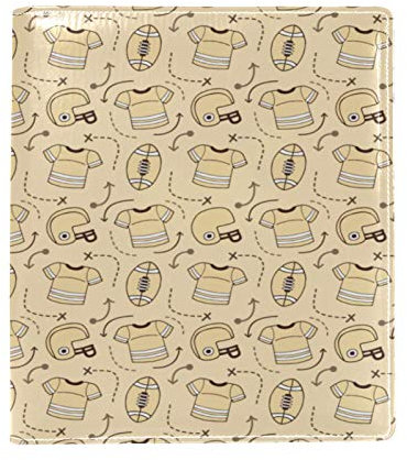 American Football Tuch und Helm dehnbare Buchhülle passend für die meisten Hardcover-Lehrbücher bis zu 22,1 x 16 cm, klebstofffreier Stoff, Schulbuchschutz, waschbar und wiederverwendbar