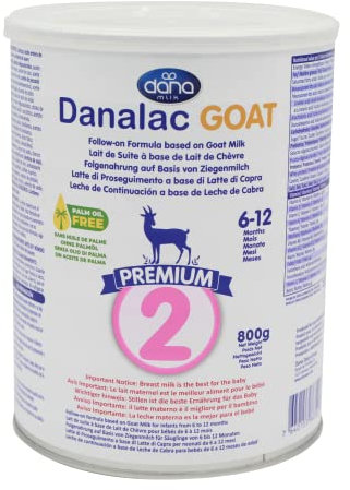 Danalac Premium Advanced Baby Milk Folgemilch auf Basis von Ziegenmilch im 2. Lebensjahr Milchpulver für Säuglinge und Babys im Alter von 6 bis 12 Monaten - Formel EU-2020 (800 g Packung mit 1 Karton)