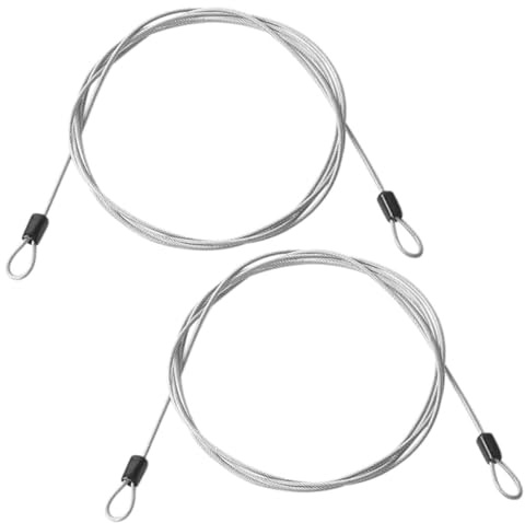 Sarini 2 pièces 2M antivol de sécurité pour vélo, câble antivol léger, chaîne de Verrouillage en Acier à Double Boucle, câble métallique de Verrouillage Portable argenté, Serrure de sécurité