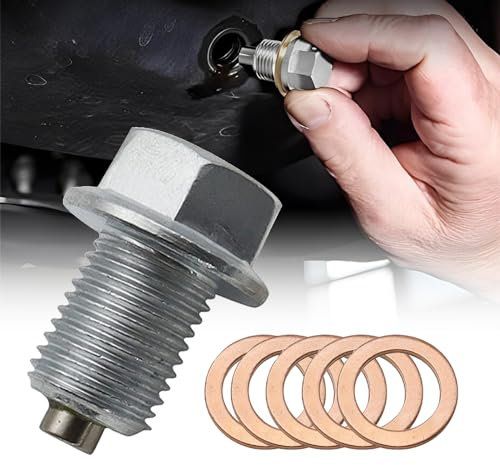 Magnetische Ölablassschraube M14 x 1,5 Dichtring Ölablassschraube, Ölablassschraube Mit Dichtung, Ölwannenschraube Edelstahl Ölwanne Auto Ölschraube Mit Dichtungen (M14x1.5)