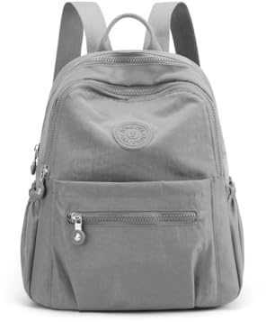 Laneko Mini Nylon Backpacks for Women Small Backpack Purse Lightweight Backpacks Mini Casual Travel Daypack (Small Backpack A-Grey)