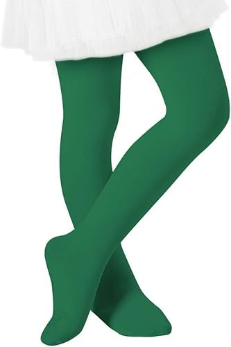 Zando Collant elastici per bambine 1-9 anni, collant sottili per bambine, collant da balletto per bambine, collant termici per bambini, verde scuro, 1-3 Jahre