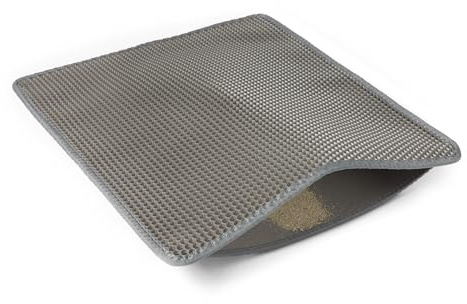 Amazon Basics, Tappetino per lettiera per Gatti a Doppio Strato, Grigio, 76cm x 61cm