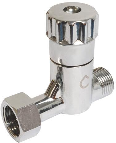 SOMATHERM FOR YOU, Rubinetto d'arresto dritto anticalcare per WC, entrata maschio3/8, uscita dado girevole3/8, testa ceramica, finitura cromata, design moderno -3/8, cromato