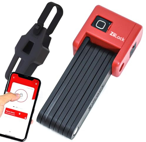 Serrure pliable intelligente, avec empreintes digitales et applications, petit antivol (rouge héros)