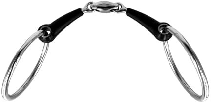 Equine Smile ES0118 Gebiss Wassertrense Doppelt Gebrochen mit Gummi aus Edelstahl Ringdurchmesser 65 mm Gebissstärke 15 mm (12.5 cm)