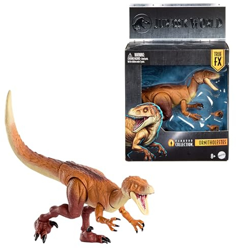 Mattel Jurassic World Ledad dinosauriefigur, ornitolester, premiumdesign med realistiska ögon, 18 leder och extra ben, JKM91 | Premium dinosauriefigur med realistiska ögon, 18 ledpunkter och utbytbara klor, JKM91