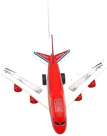 Gigzo Land Air Bus Remote Control, High-Speed Ground Remote Control Plane Toy with Lights and Music, Battery Powered Kids Aeroplane Toy, Promotes Hand-Eye Coordination - Pack of 1, (Red)