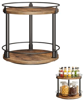 Tydlig kryddhylla, köksorganisatör, 2-stegs roterande kryddställ, cirkulär kryddhylla, stående för köksbänk, toalettbord, matbord