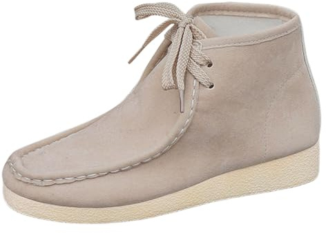 Generisch 2026 botines mujer mujer e invierno retro monocromo gamuza botas cortas, beige, 39 EU