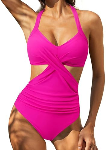 Perizoma Costume da Bagno Donna Vita Alta Bikini Costumi Interi Controllo della Pancia retrò Swimwear Moda Sommer 2026 Curvy Beachwear Blocchi di Colore