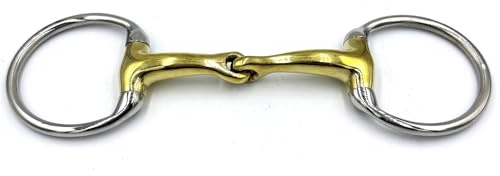 Equine Smile ES0278 tänder oliv huvud bit oliv huvud träns lätt bruten av koppar och rostfritt stål ringdiameter 70 mm bittjocklek 14 mm (13,5 cm)