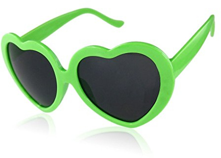 Boolavard Niños Moda Retro Verano Diseño en forma de corazón Lolita Gafas de sol Anteojos (Verde)
