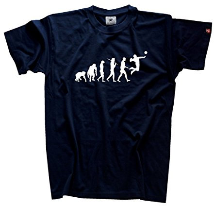 Shirtzshop Herren Faustball Faust Ball Volleyball Handball Evolution T-Shirt Navy XL