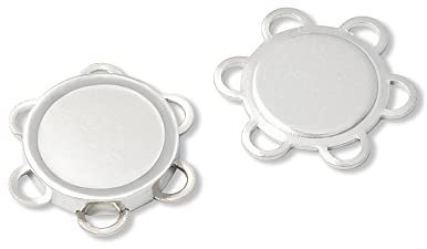Prym magnetisch Aufnäher Knopf, Metall, Silber, 9,3 x 5,7 x 0,7 cm