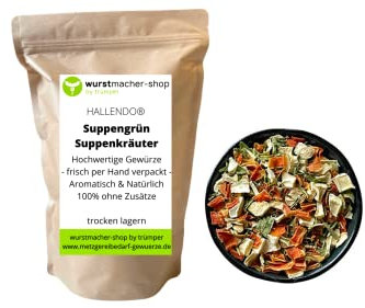 Suppengrün, Suppenkräuter getrocknet ohne chemische Zusätze - 1 kg Beutel | wurstmacher-shop by trümper HALLENDO®