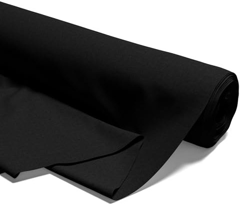 Tyg på metervara Bomull 5M x 160 cm - Tyger för sömnad dekoration och hantverk Perfekt för kläder heminredning och kreativa projekt Oeko-Tex 2. Svart