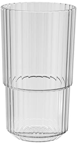 APS Linea - Vaso de plástico Tritan de 0,5 litros, sin BPA, apilable, irrompible, reutilizable, apto para lavavajillas, 500 ml, transparente
