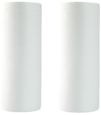 2 rotoli di salviette riutilizzabili per la pulizia a secco e bagnato, doppio uso, per la pulizia della casa, asciugamani di carta assorbente non grassa in tessuto non tessuto, 20 x 20 cm (100 pezzi)