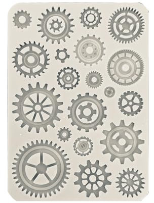 Stamperia - Silicon Mould A5 for Scrapbooks, Bullet Journals and More, Non-Stick, Suitable for Air-Dry Clay, Resin and More, Perfect for Crafts and Gifting (Sir Vagabond in Fantasy World Gears)