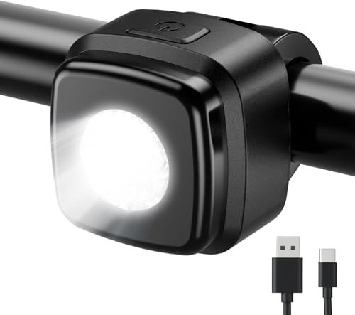 OnMeto Fahrradlicht Vorne,IPX5 Wasserdicht Frontfahrrad Lampe Fahrrad licht,USB Typ-C Wiederaufladbares Fahrradleuchten für Fahrrad(schwarz)