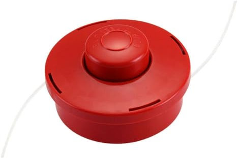 WAZUBC Universal Strimmer Head, 110mm×75mm Replacement Strimmer Bump Feed Line Spool Cutter 2 Line Petrol Strimmer Trimmer Brushcutter Bump Feed Spool Head (Red)