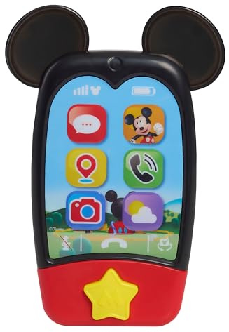Disney Jr. Mickey Mouse Clubhouse 6-inch Mobile Phone with Lights and Sounds, Pretend Play Touchscreen Cell Phone for Kids, Travel Toy for Fans, Boys, Kids, Ages 3 and Up by Just Play