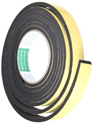 MACHSWON Nastro sigillante in schiuma EVA, autoadesivo, resistente alle intemperie, per finestre, porte e isolamento acustico, 1 pezzo, 20 mm di larghezza, 5 mm di spessore, 3 m