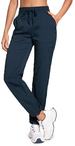 CRZ YOGA Ease Line Pantalón Pierna Recta 71/76/81cm | Casual, Ligero, Diseño Fruncido, Cordón en Dobladillo, Bolsillos, para Mujeres