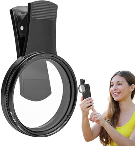 Filtro polarizador circular – Lente polarizada para teléfono inteligente | Polarizador portátil con clip más transparente para calidad de fotografía que reduce el deslumbramiento de la luz de fondo