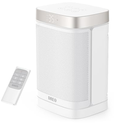 Dreo Termoventilatore a risparmio energetico, piccolo, riscaldamento elettrico da 1500 W, con termostato, riscaldamento elettrico oscillante a 70°, termoventilatore in ceramica PTC, silenzioso
