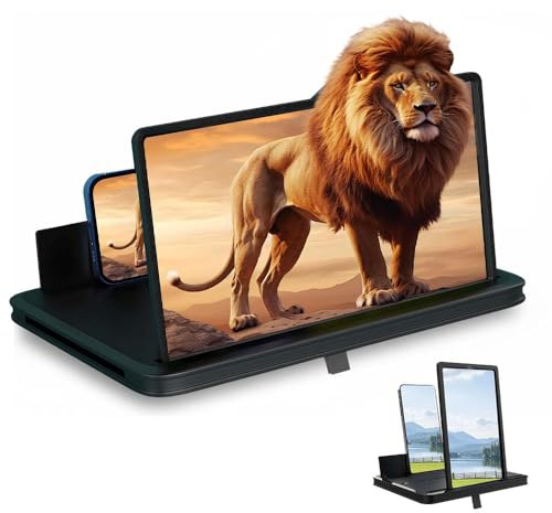 Mobile Screen Magnifier for Cell Phone, 2026 New HD Big Screen Phone Magnifier Screens Enlarger for Movies, Videos,Portable Foldable 3D Magnifying Screens for Elderly (Black, 10in)
