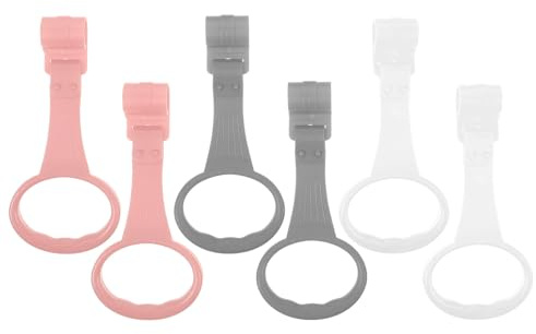 Veemoon Baby Plastic Playpen Pull up Rings, 6pcs Baby Bed Hanging Handles Infant Walking Helper Accessories Toddler Standing Exercises Assistant Infant Bed Handle for Walk Aid Training, Style 2