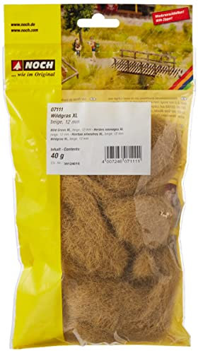 NOCH Wildgras XL, ideales Modellbau Gras 12 mm, 40 g Beutel perfekt für Felder und Böschungen in Spurweite 0