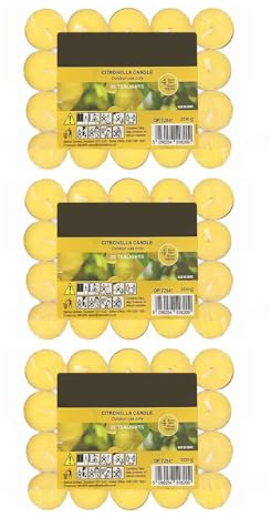 Online Street Citronella Tealights Candle Pack of 60 | 240 Hour Long Burn Time| Garden Mosquito Fly Insect Repeller Tea Light Candles