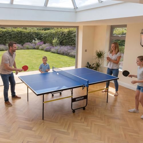 Charles Bentley 6ft9in 3/4 Junior Folding Table Tennis Table - Bats, Balls & Net