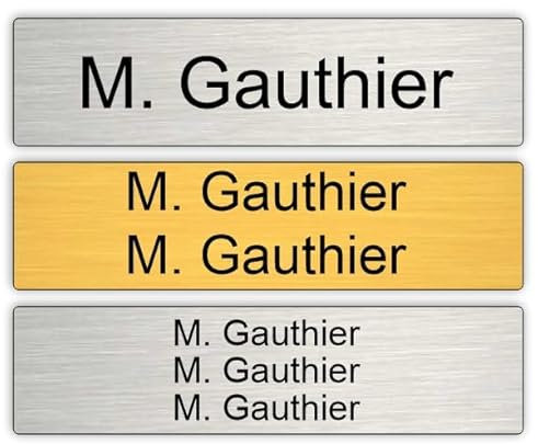 Plaque boite aux lettres, étiquettes de porte personnalisables, enseigne autocollante nom personnaliser - argent/or - dans la taille standard 100 x 25mm - plaquette de sonnette -