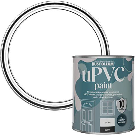 Rust-Oleum White uPVC Door and Window Paint In Gloss Finish - Cotton (White) 750ml