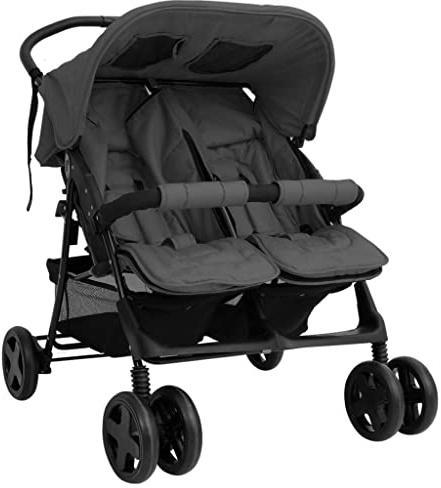 SKM Carrito para gemelos, acero gris oscuro, peso: 15,86 kg, 10342