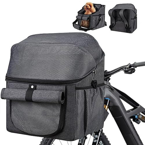 Fahrradkorb für Hunde, Faltbar Vorne Hundefahrradkorb Hundekorb Hunderucksack mit Lenkeradapter für kleine Haustier, Hund, Katze