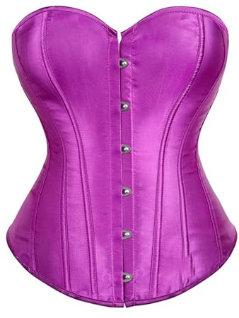 Corset pour Femme - Vêtement Médiéval - Bustier Gainant Ventre Plat - Haut Festif, Violet, S
