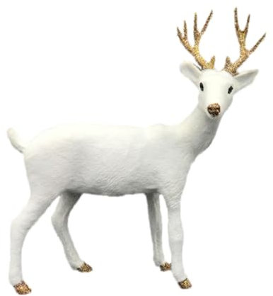 QUMIIRITY 1stk Weihnachtshirsch Weiße Rentierfigur Weißes Hirschdekor Outdoor-Spielzeug Rentierfiguren Zu Weihnachten Weihnachtsdekoration Mit Rentieren Innenschale Aus Polyethylen