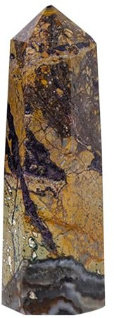 Pruojhw Bastone di, colonna di, pietre preziose, pietra naturale, 6 punte di sfaccettate lucidate per Reiki, meditazione, collezione, decorazione per la casa