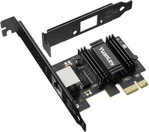 Tarjeta de Red PCIe 2.5G, YuanLey Adaptador Ethernet PCI Express de 2,5 Gigabits con Realtek RTL8125B, Tarjeta NIC de 2500Mbps Controlador LAN RJ45 para PC Windows/Linux/Mac OS, Soporte de Perfil Bajo